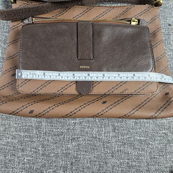 Fossil Women's Kinley Crossbody Bag ZB1643 Two Tone Brown Diagonal - Picture 5 of 15
